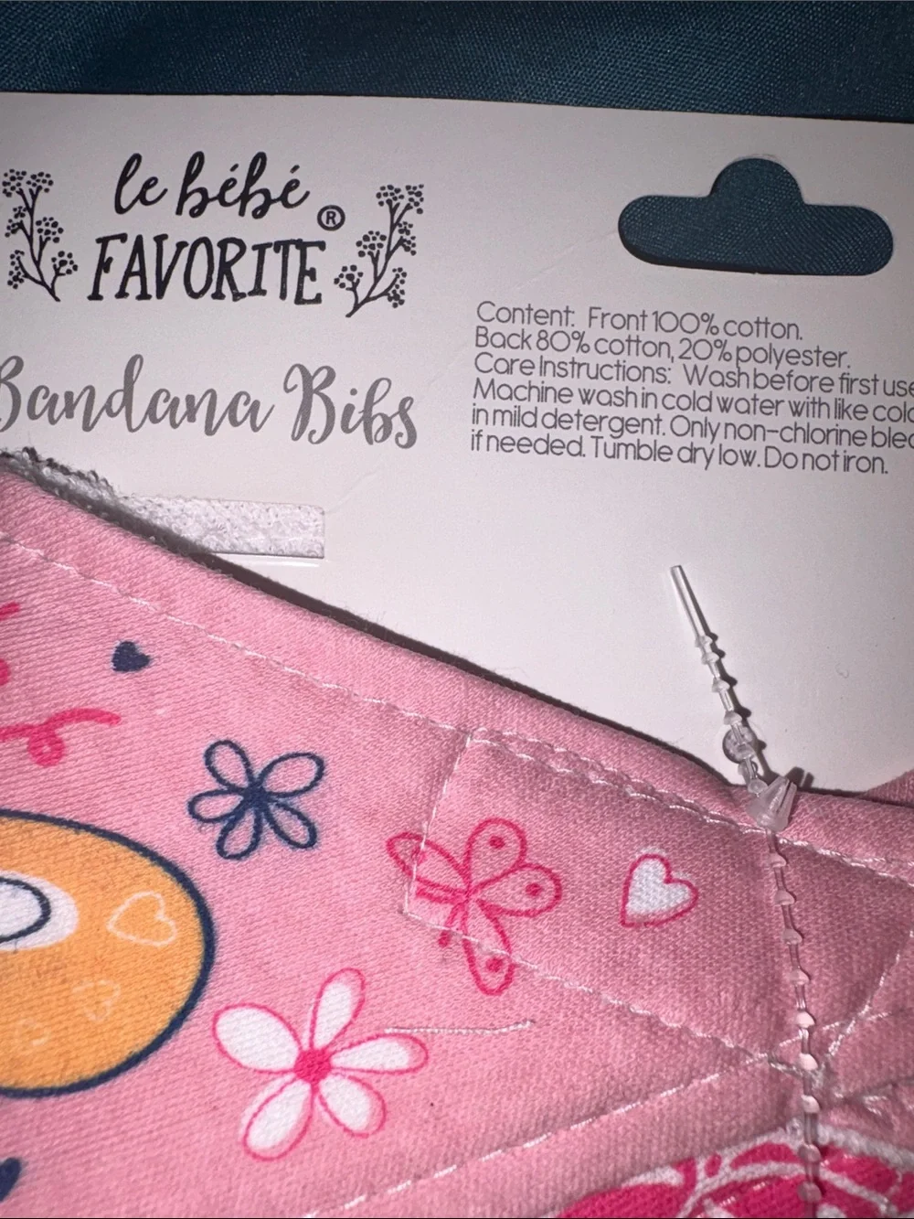 Le Bebe Favorite- Baby Girls' Pink Butterfly 🦋 & Flowers 🌺 Bandana Bibs - 4 Pack